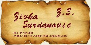 Živka Surdanović vizit kartica